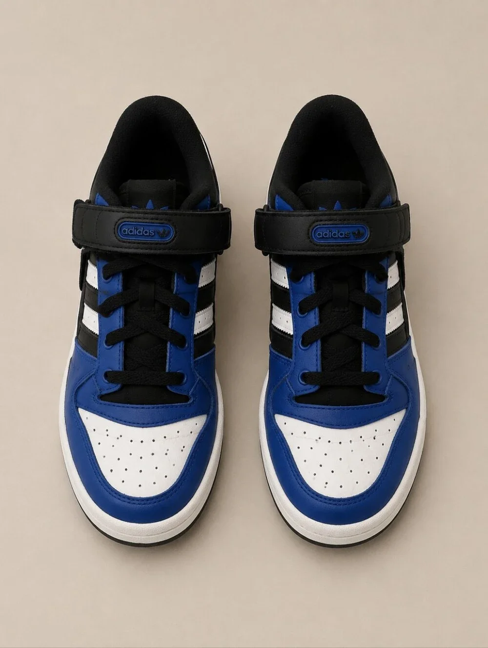 adidas Forum Low Black Pulse Blue Mens Size 8.5 Retro Retro Basketball Sneaker